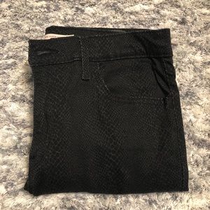 snake print black jeans